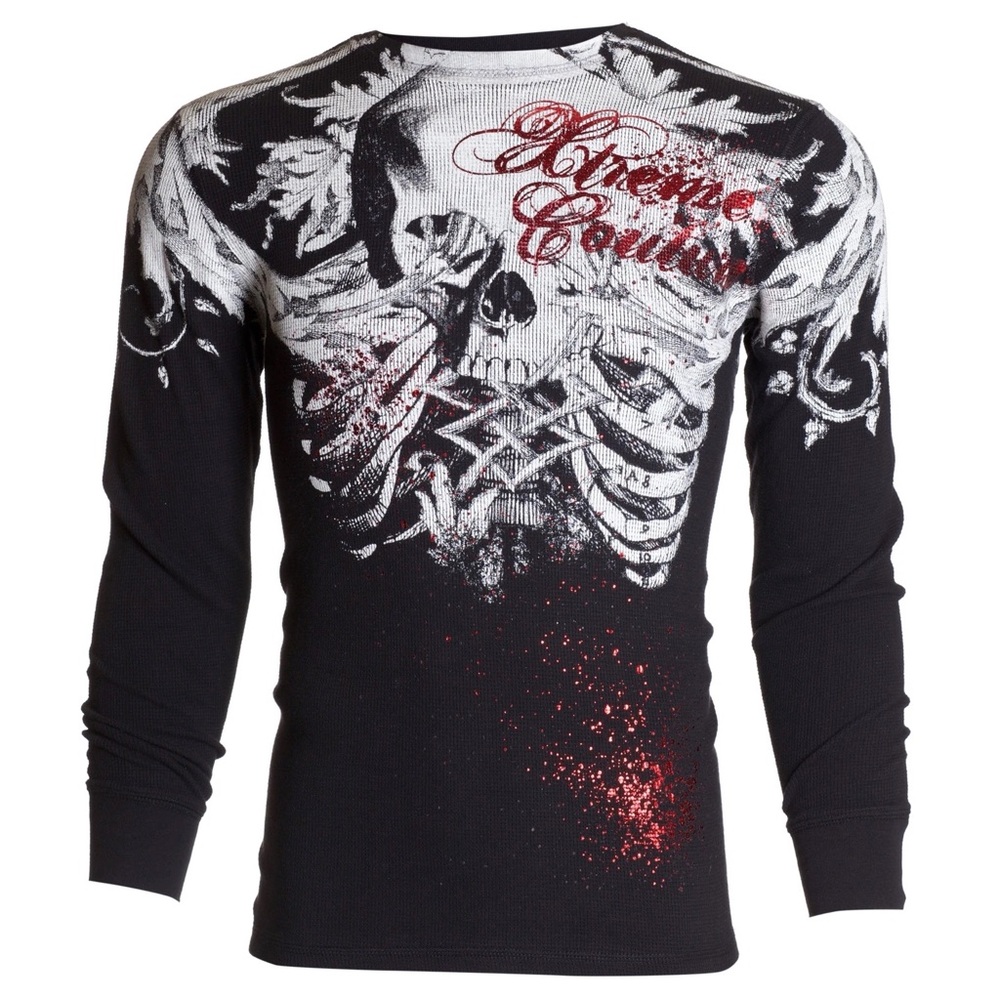Xtreme Couture Affliction Men's Thermal Shirt Persimmon